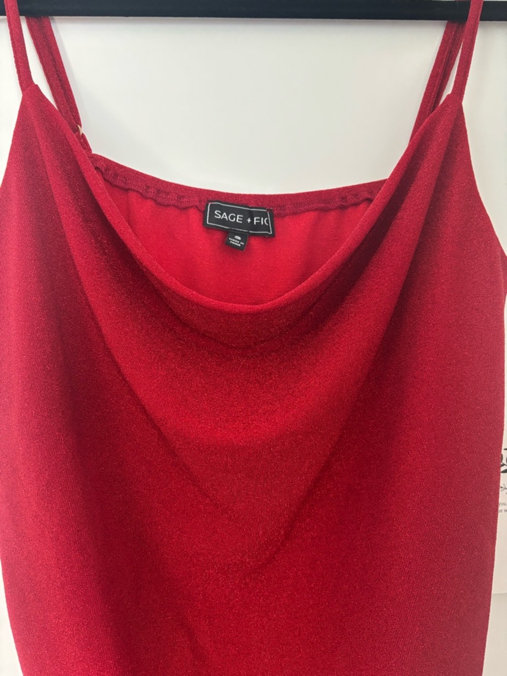 NWT Sage + Fig BUNDLE! Set of 3 Glitter Cowl-Neck Camisole Tops Red/Gold/Silver - Picture 12 of 15